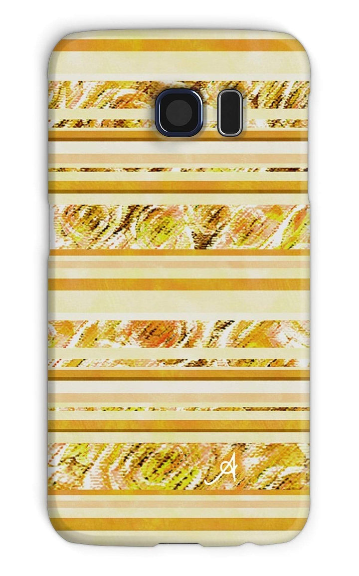 Phone & Tablet Cases Galaxy S6 / Snap / Gloss Textured Roses Stripe Mustard Amanya Design Phone Case Prodigi