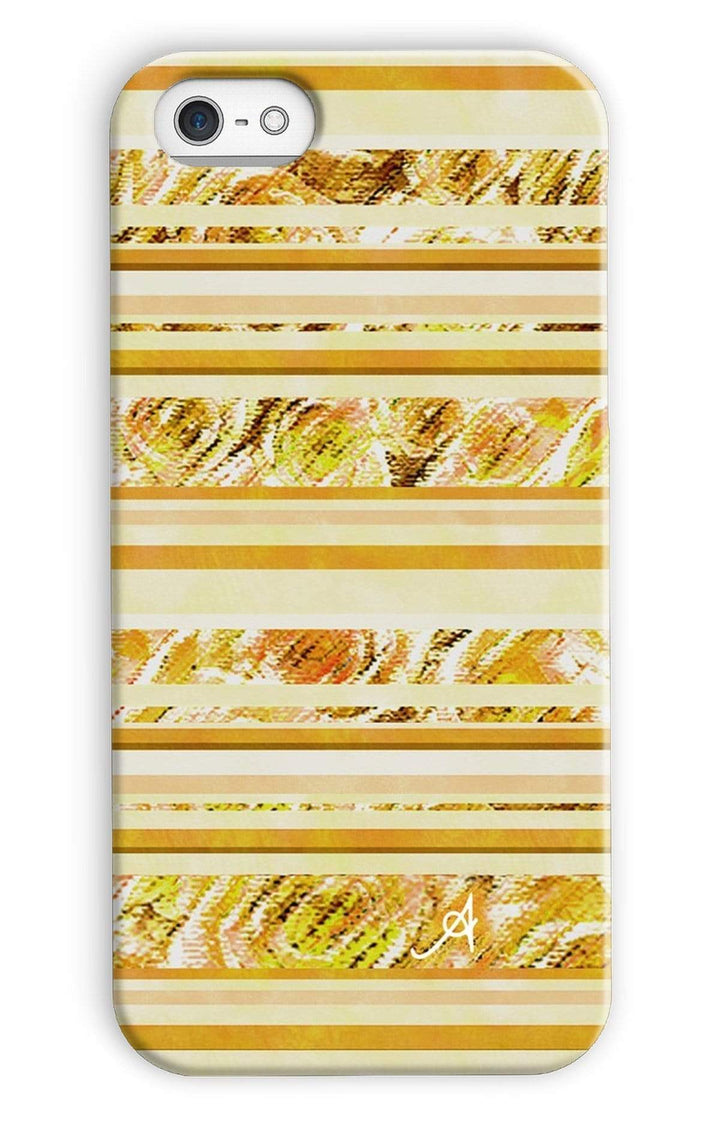 Phone & Tablet Cases iPhone 5c / Snap / Gloss Textured Roses Stripe Mustard Amanya Design Phone Case Prodigi