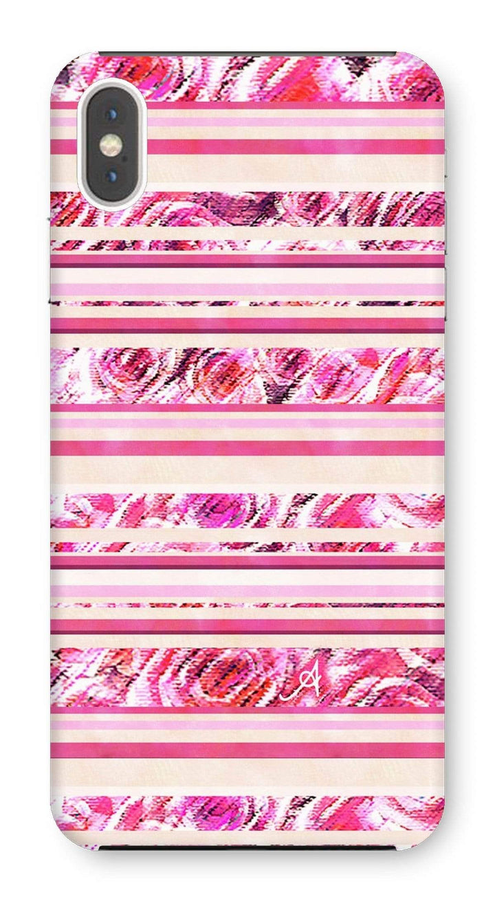 Phone & Tablet Cases iPhone XS Max / Snap / Gloss Textured Roses Stripe Pink Amanya Design Phone Case Prodigi