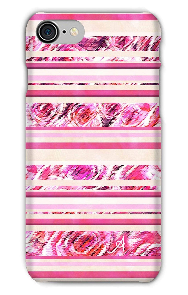 Phone & Tablet Cases iPhone 8 / Snap / Gloss Textured Roses Stripe Pink Amanya Design Phone Case Prodigi