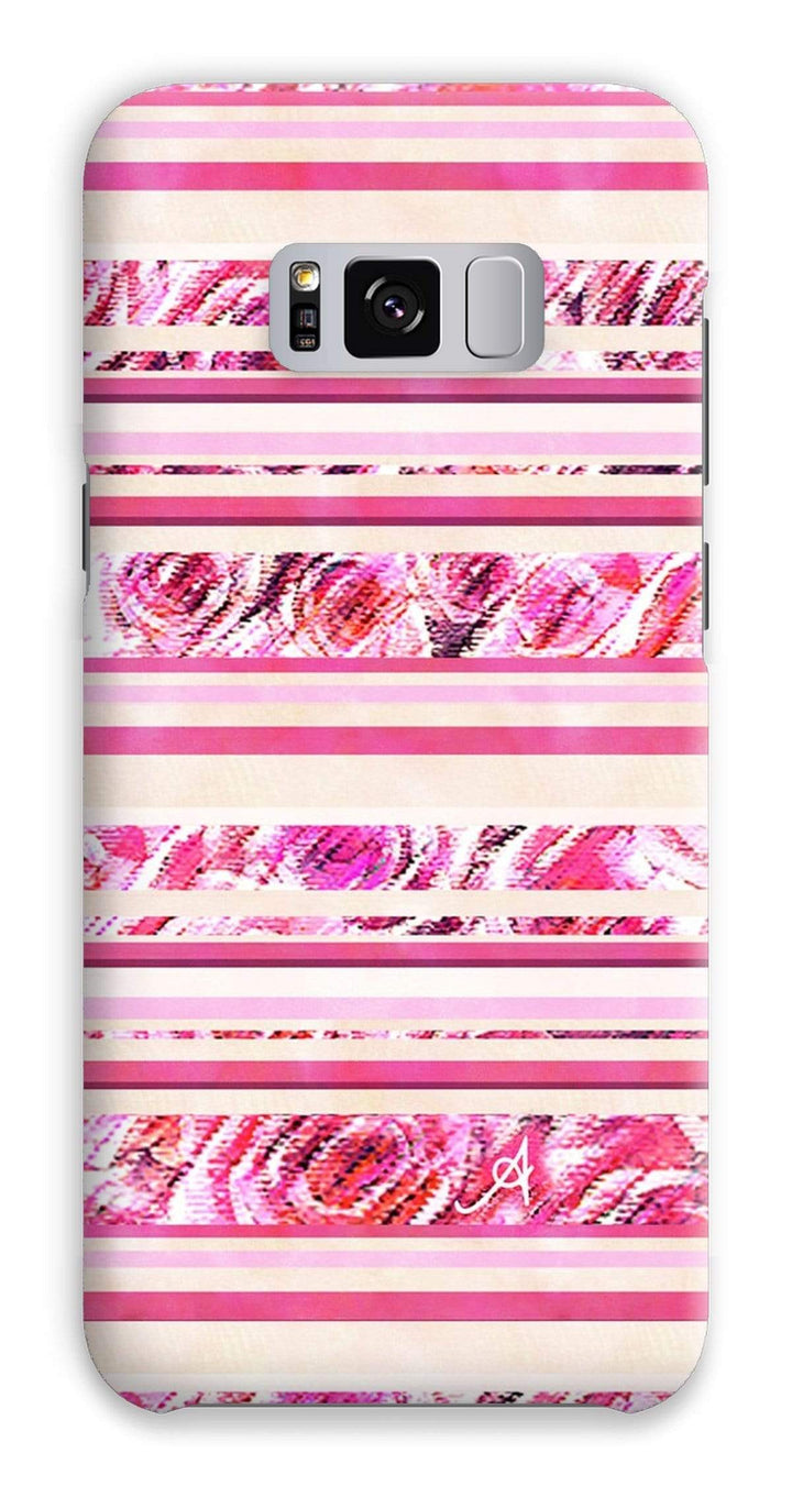 Phone & Tablet Cases Samsung S8 Plus / Snap / Gloss Textured Roses Stripe Pink Amanya Design Phone Case Prodigi