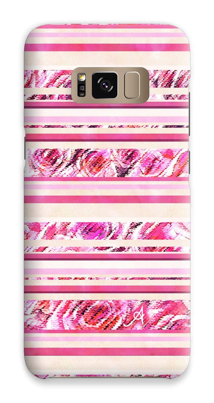 Phone & Tablet Cases Samsung S8 / Snap / Gloss Textured Roses Stripe Pink Amanya Design Phone Case Prodigi