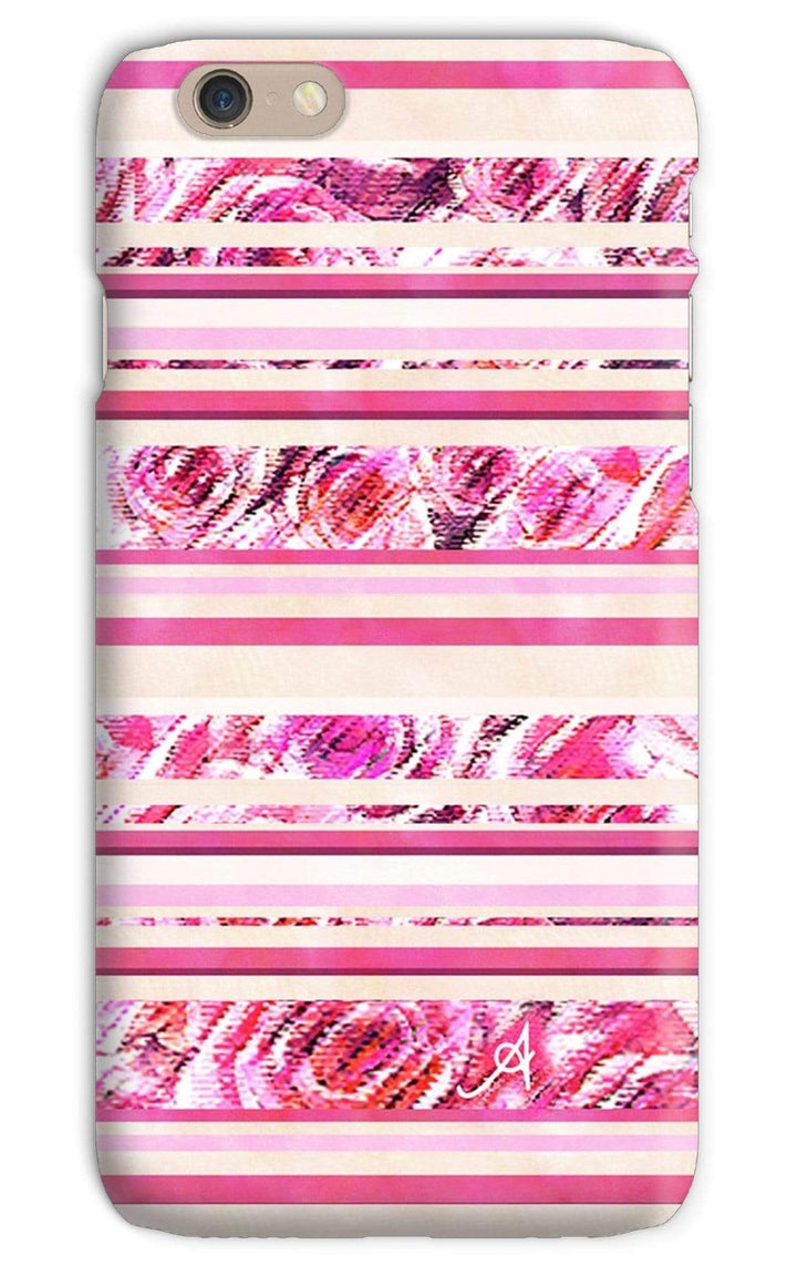 Phone & Tablet Cases iPhone 6s / Snap / Gloss Textured Roses Stripe Pink Amanya Design Phone Case Prodigi