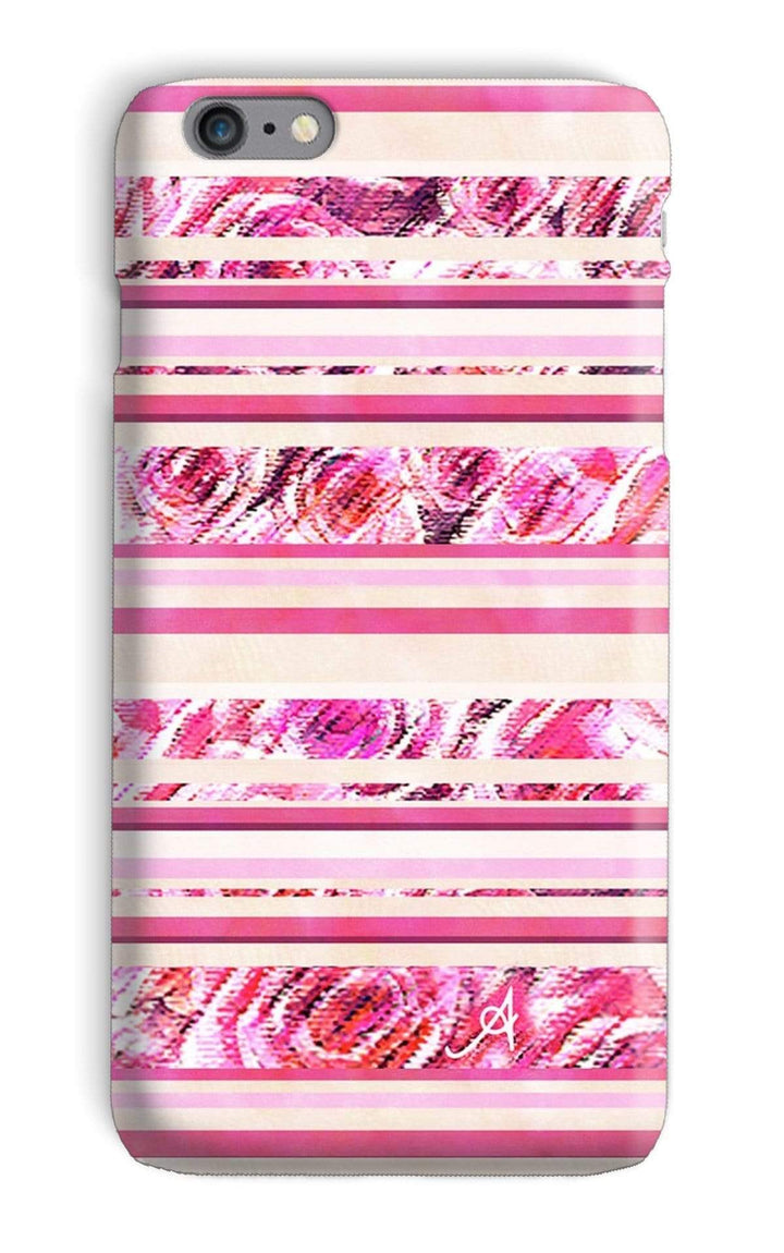 Phone & Tablet Cases iPhone 6 Plus / Snap / Gloss Textured Roses Stripe Pink Amanya Design Phone Case Prodigi