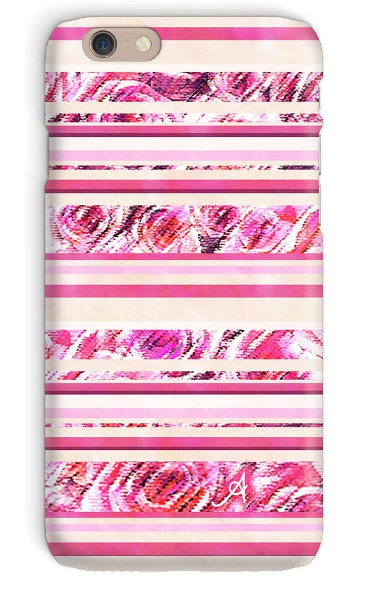 Phone & Tablet Cases iPhone 6 / Snap / Gloss Textured Roses Stripe Pink Amanya Design Phone Case Prodigi