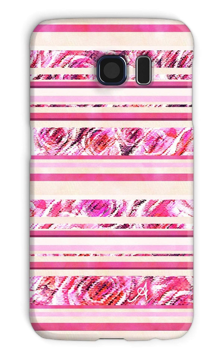 Phone & Tablet Cases Galaxy S6 / Snap / Gloss Textured Roses Stripe Pink Amanya Design Phone Case Prodigi