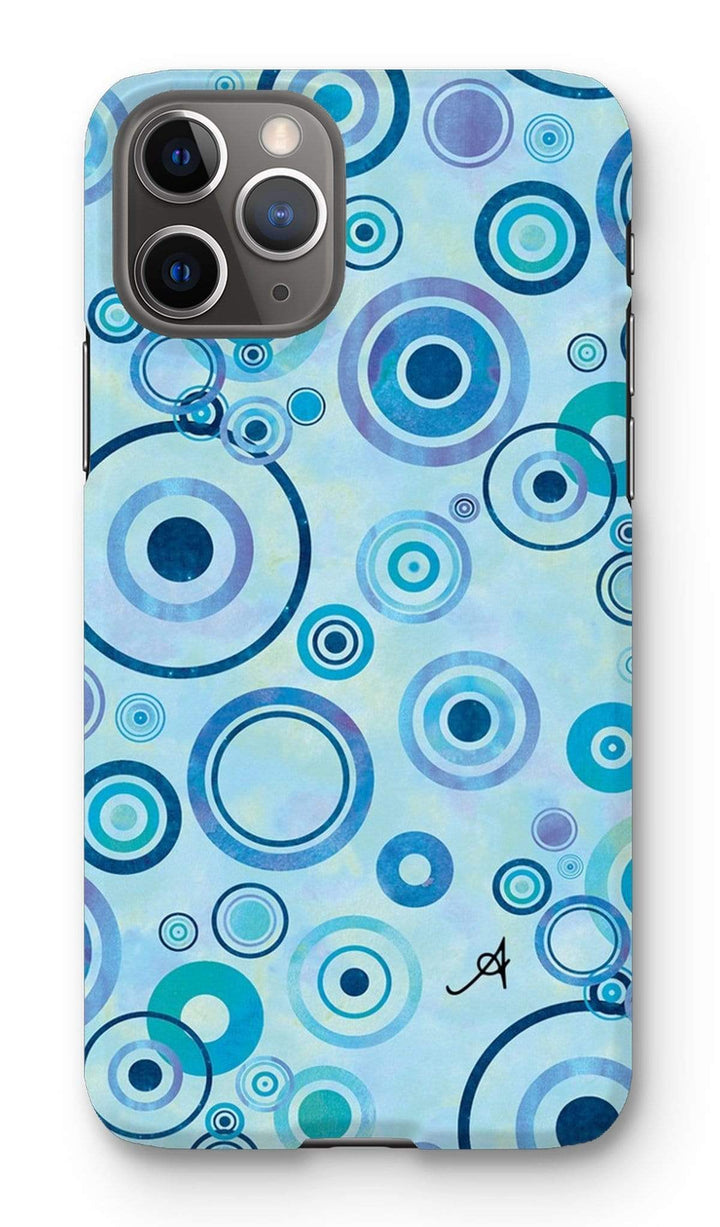 Phone & Tablet Cases iPhone 11 Pro / Snap / Gloss Watercolour Circles Blue Amanya Design Phone Case Prodigi