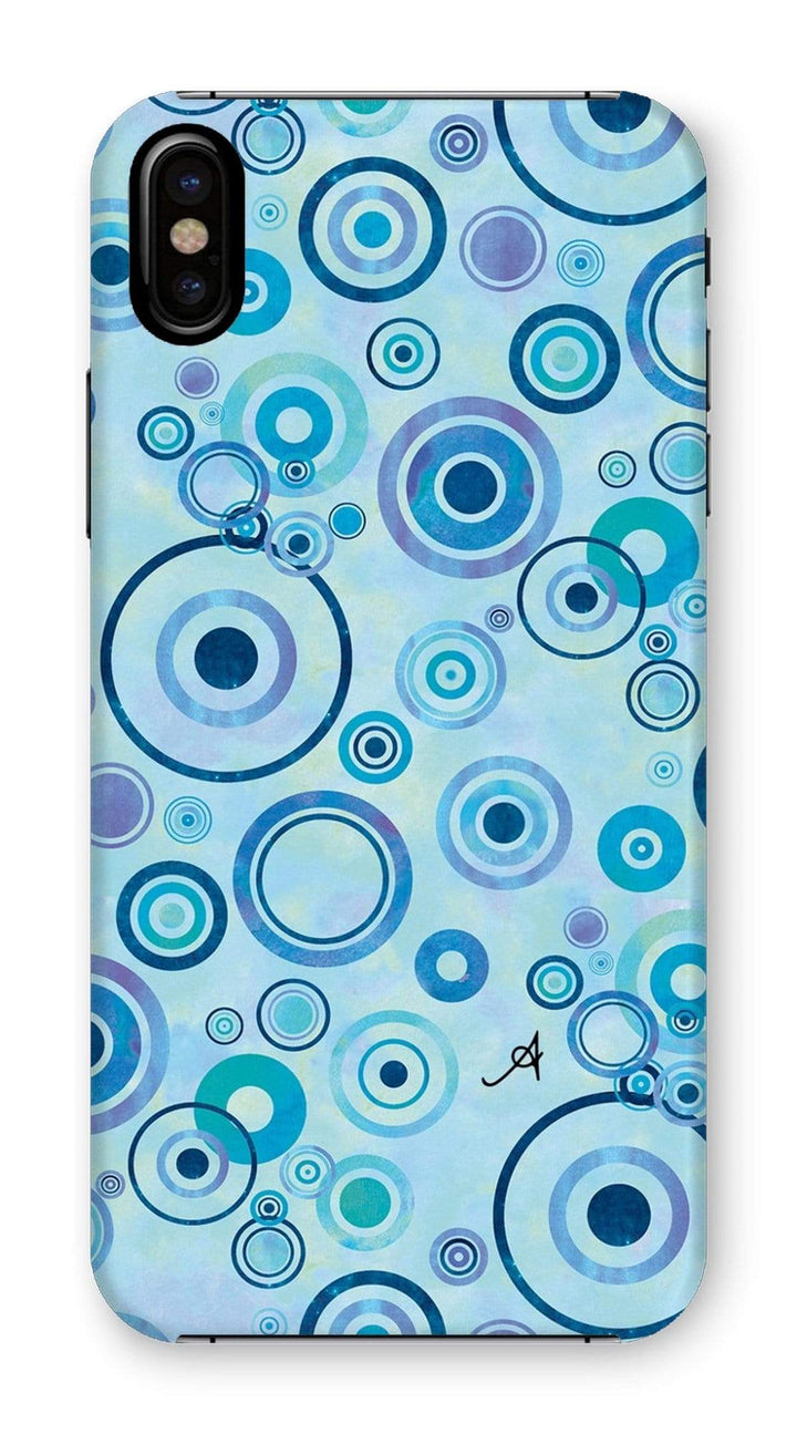 Phone & Tablet Cases iPhone XS / Snap / Gloss Watercolour Circles Blue Amanya Design Phone Case Prodigi
