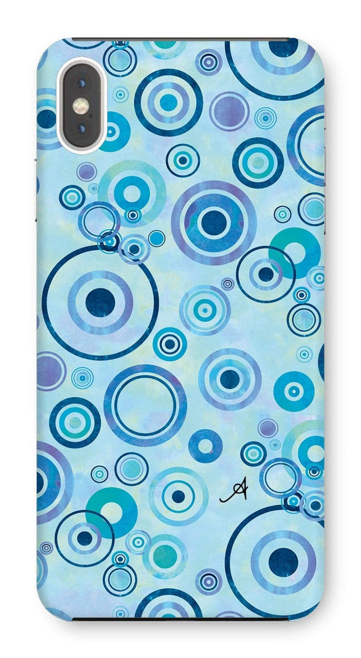 Phone & Tablet Cases iPhone XS Max / Snap / Gloss Watercolour Circles Blue Amanya Design Phone Case Prodigi