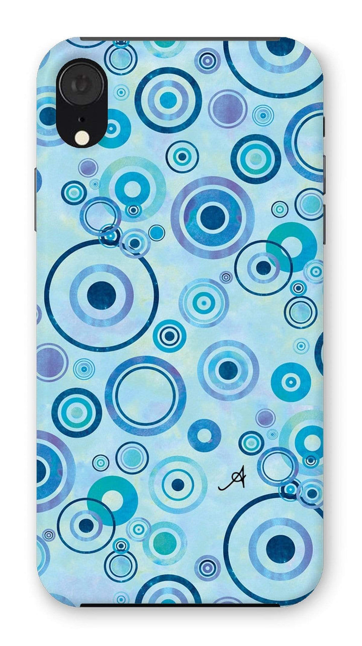 Phone & Tablet Cases iPhone XR / Snap / Gloss Watercolour Circles Blue Amanya Design Phone Case Prodigi