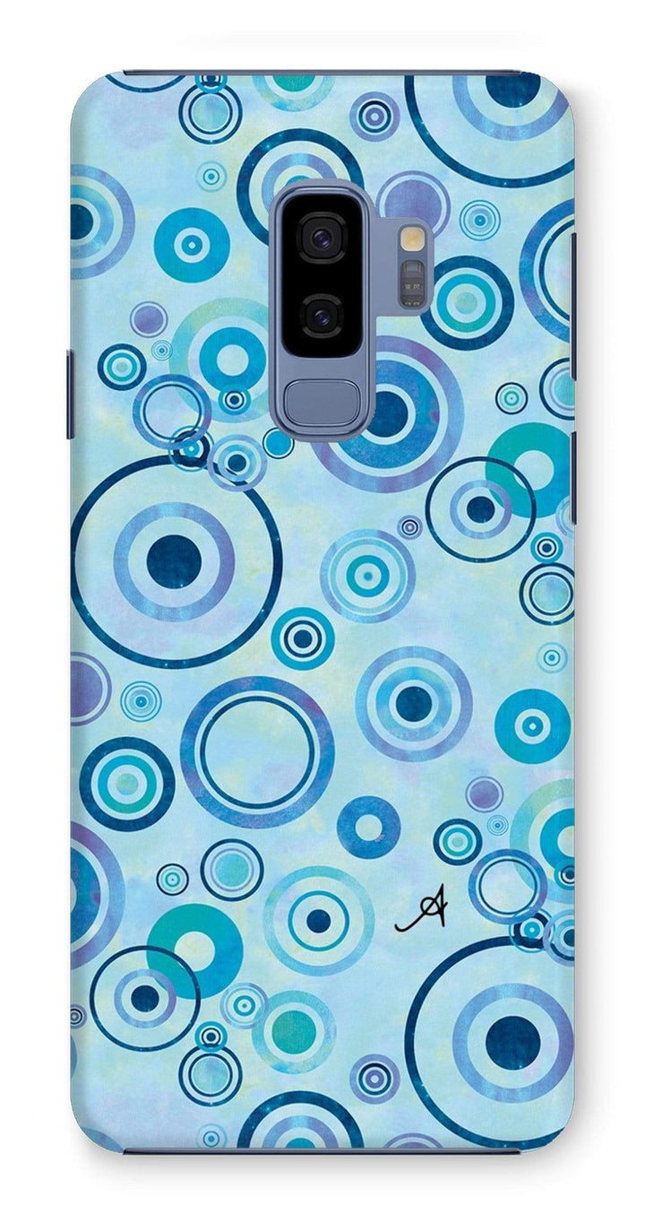 Phone & Tablet Cases Samsung Galaxy S9+ / Snap / Gloss Watercolour Circles Blue Amanya Design Phone Case Prodigi