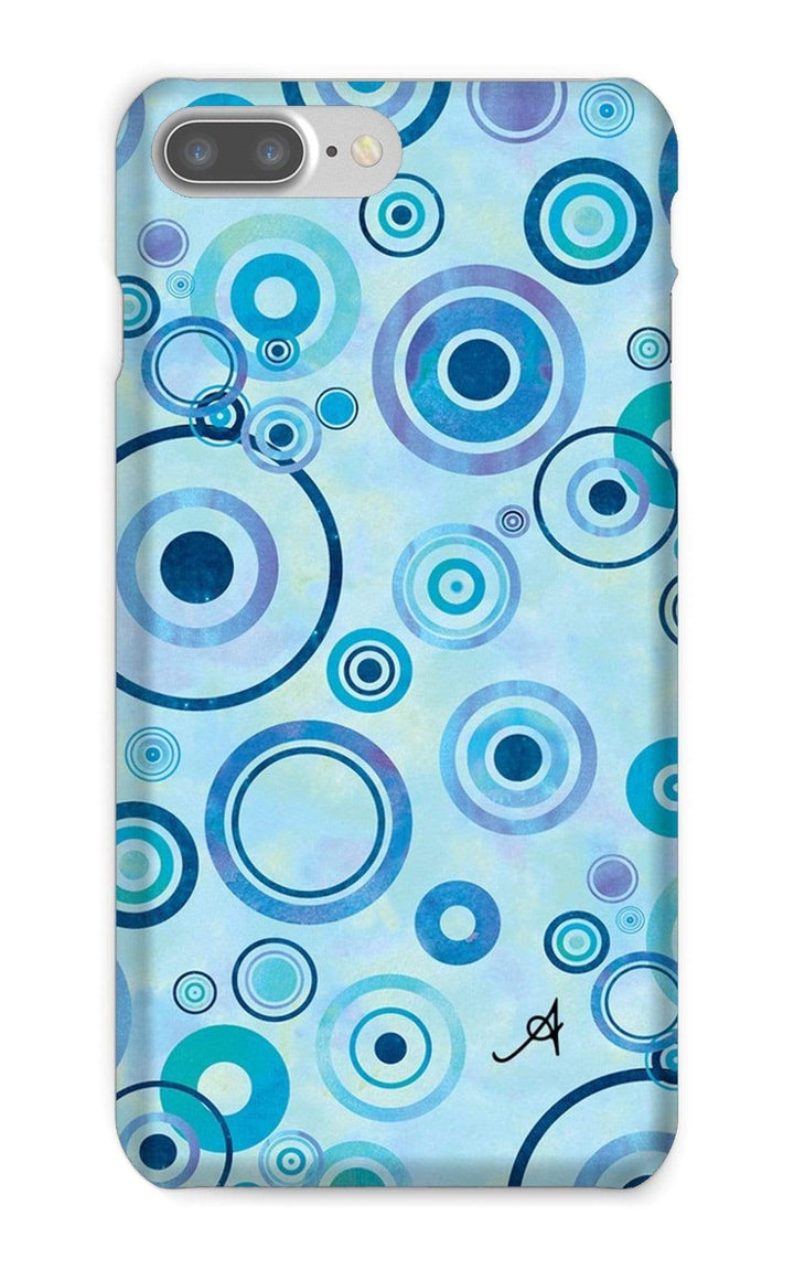 Phone & Tablet Cases iPhone 8 Plus / Snap / Gloss Watercolour Circles Blue Amanya Design Phone Case Prodigi