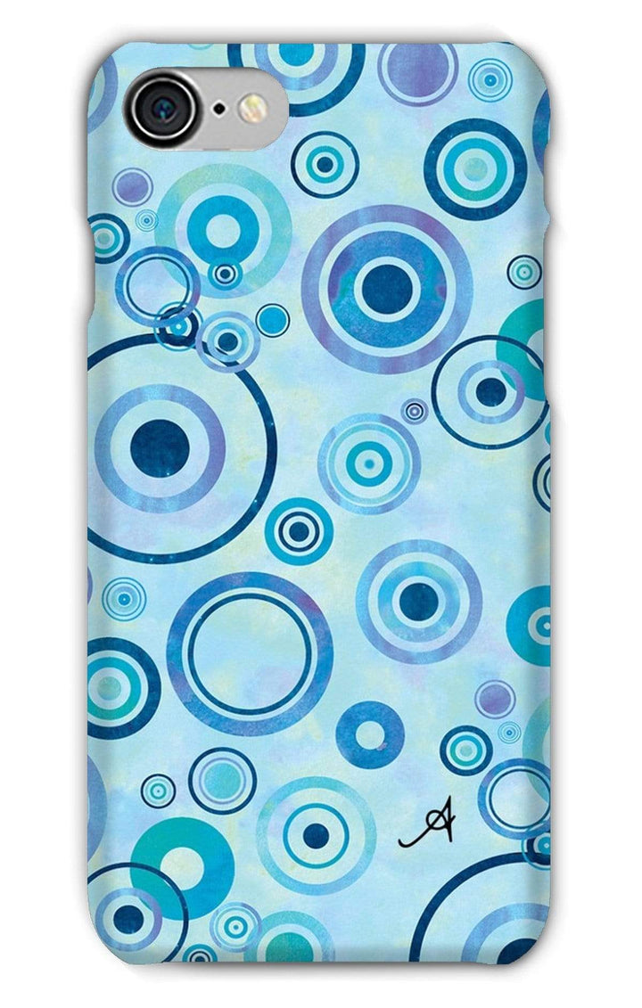 Phone & Tablet Cases iPhone 8 / Snap / Gloss Watercolour Circles Blue Amanya Design Phone Case Prodigi