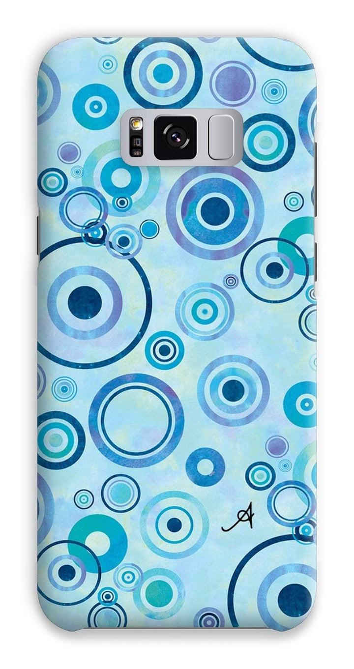 Phone & Tablet Cases Samsung S8 Plus / Snap / Gloss Watercolour Circles Blue Amanya Design Phone Case Prodigi