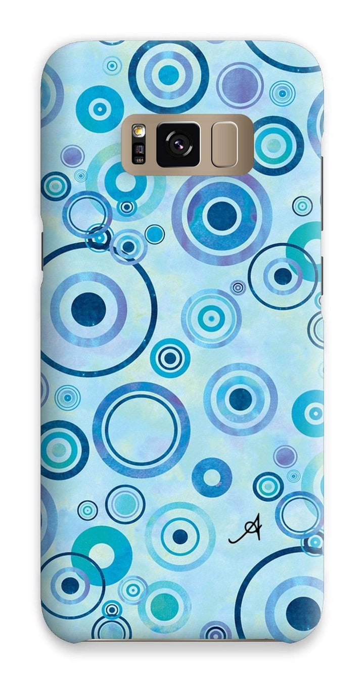 Phone & Tablet Cases Samsung S8 / Snap / Gloss Watercolour Circles Blue Amanya Design Phone Case Prodigi