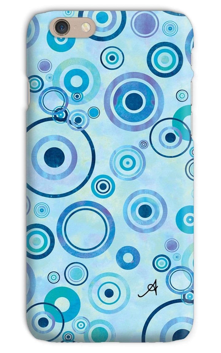 Phone & Tablet Cases iPhone 6s / Snap / Gloss Watercolour Circles Blue Amanya Design Phone Case Prodigi