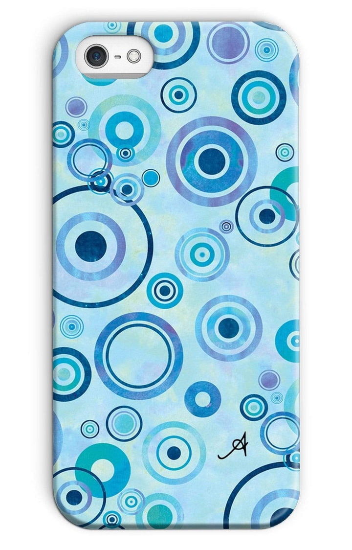 Phone & Tablet Cases iPhone SE / Snap / Gloss Watercolour Circles Blue Amanya Design Phone Case Prodigi