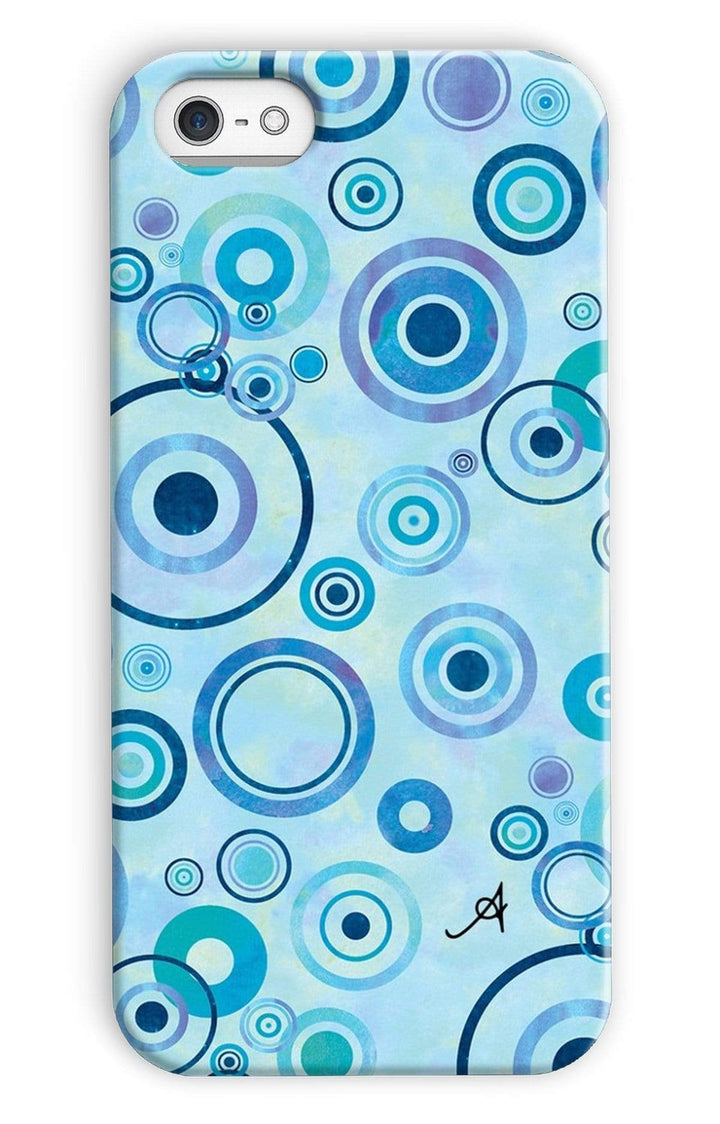 Phone & Tablet Cases iPhone 5c / Snap / Gloss Watercolour Circles Blue Amanya Design Phone Case Prodigi