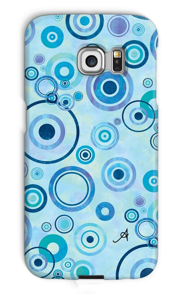 Phone & Tablet Cases Galaxy S6 Edge / Snap / Gloss Watercolour Circles Blue Amanya Design Phone Case Prodigi