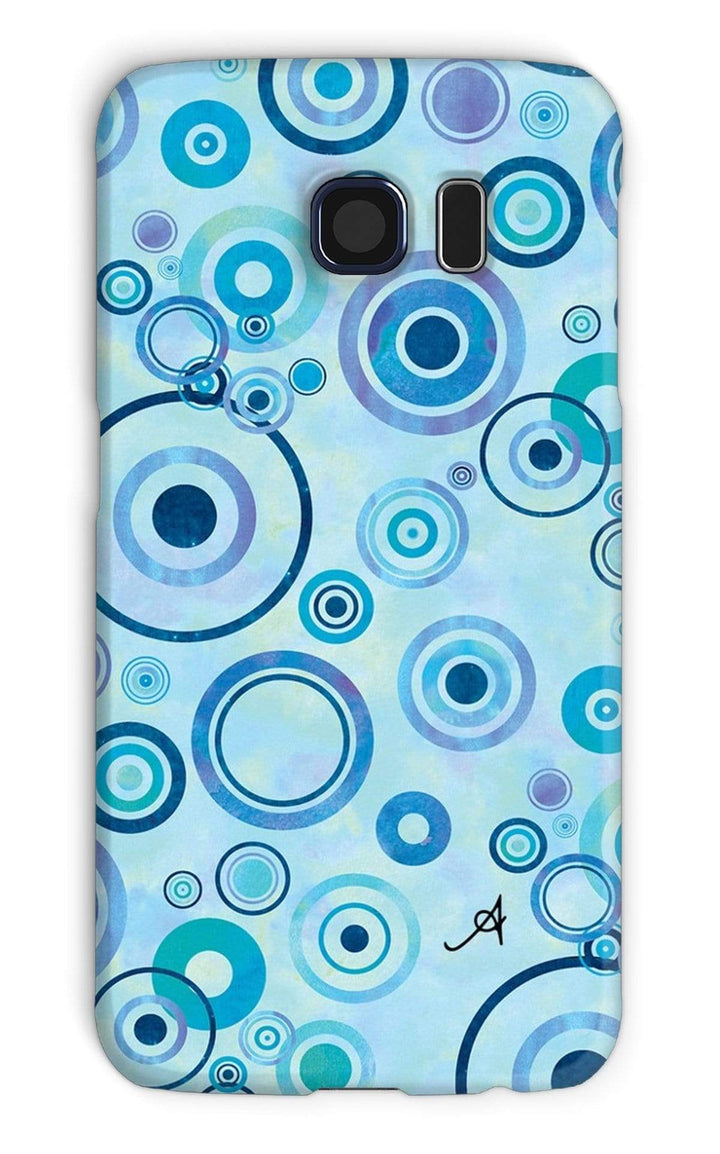 Phone & Tablet Cases Galaxy S6 / Snap / Gloss Watercolour Circles Blue Amanya Design Phone Case Prodigi