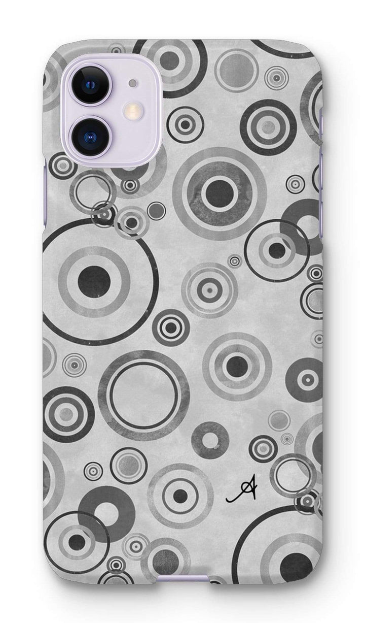 Phone & Tablet Cases iPhone 11 / Snap / Gloss Watercolour Circles Monochrome Amanya Design Phone Case Prodigi