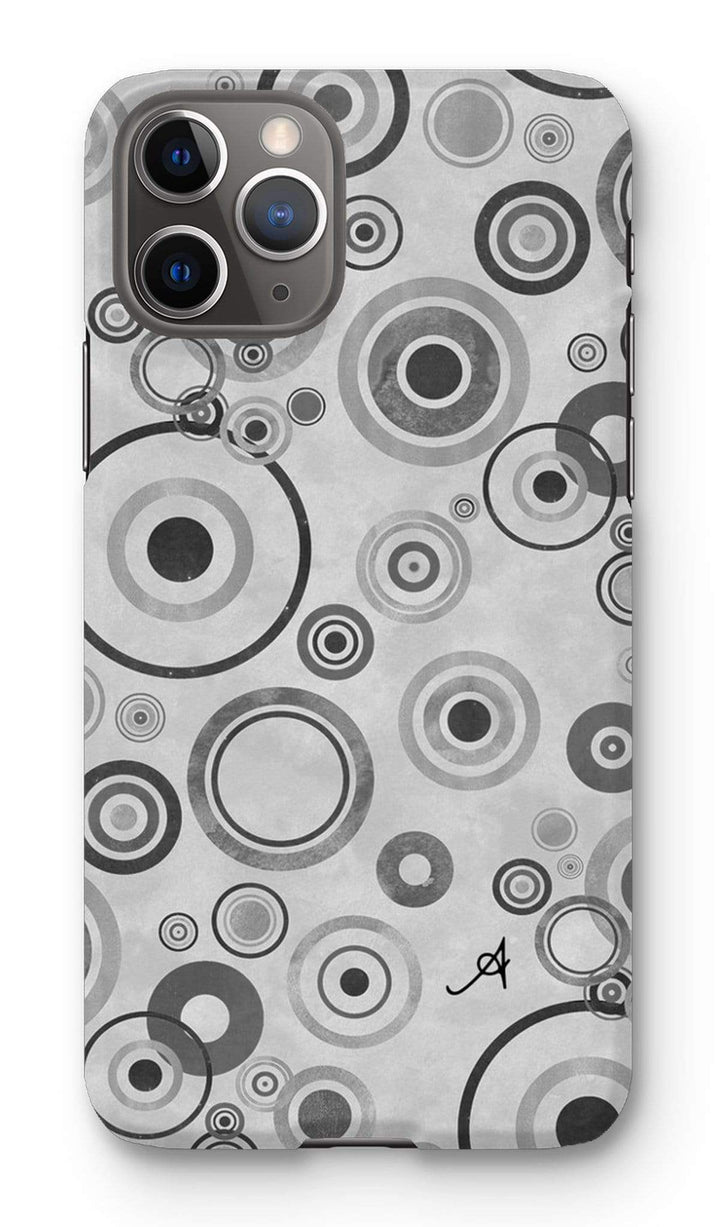 Phone & Tablet Cases iPhone 11 Pro / Snap / Gloss Watercolour Circles Monochrome Amanya Design Phone Case Prodigi