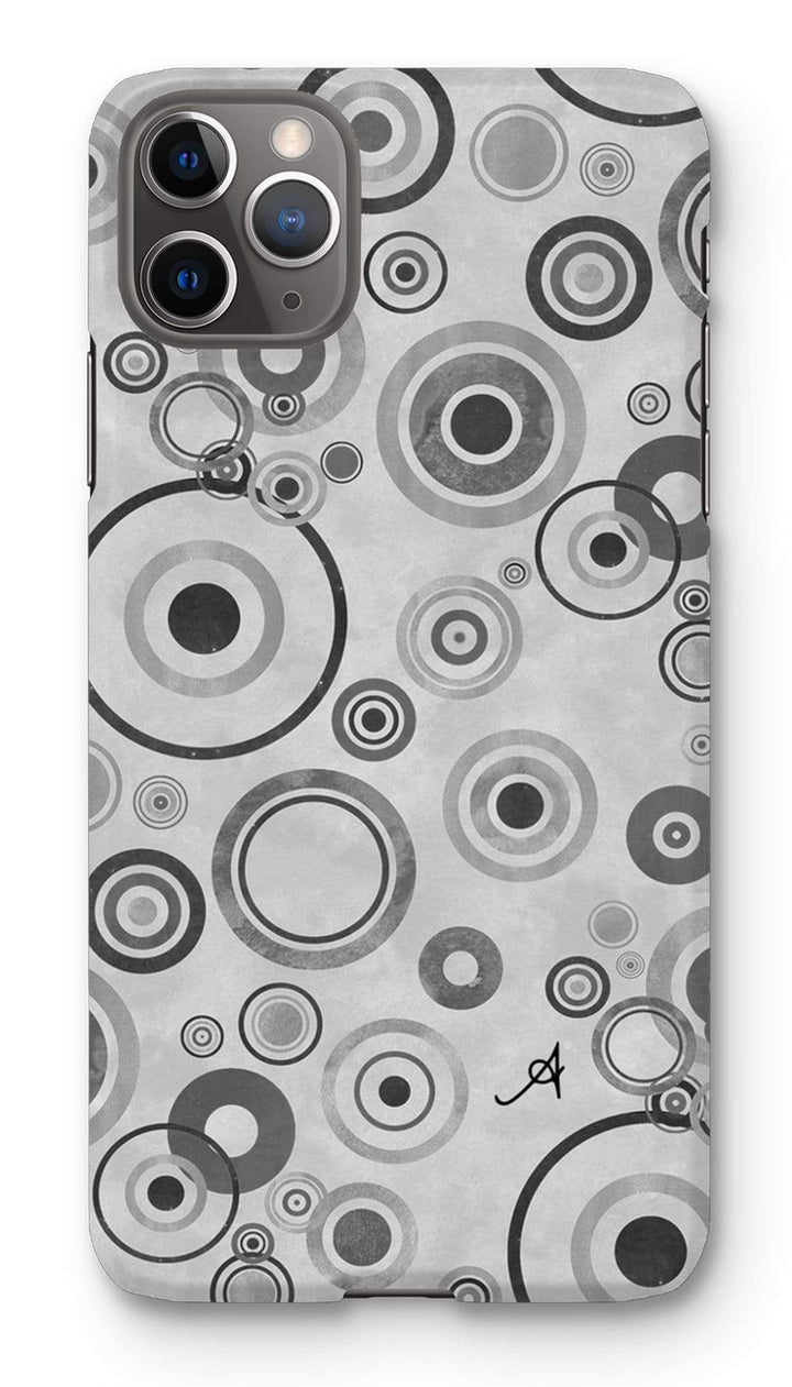 Phone & Tablet Cases iPhone 11 Pro Max / Snap / Gloss Watercolour Circles Monochrome Amanya Design Phone Case Prodigi