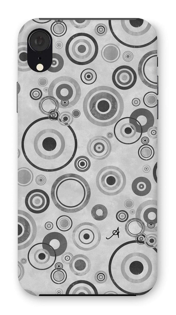 Phone & Tablet Cases iPhone XR / Snap / Gloss Watercolour Circles Monochrome Amanya Design Phone Case Prodigi
