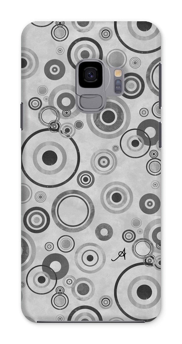 Phone & Tablet Cases Samsung Galaxy S9 / Snap / Gloss Watercolour Circles Monochrome Amanya Design Phone Case Prodigi