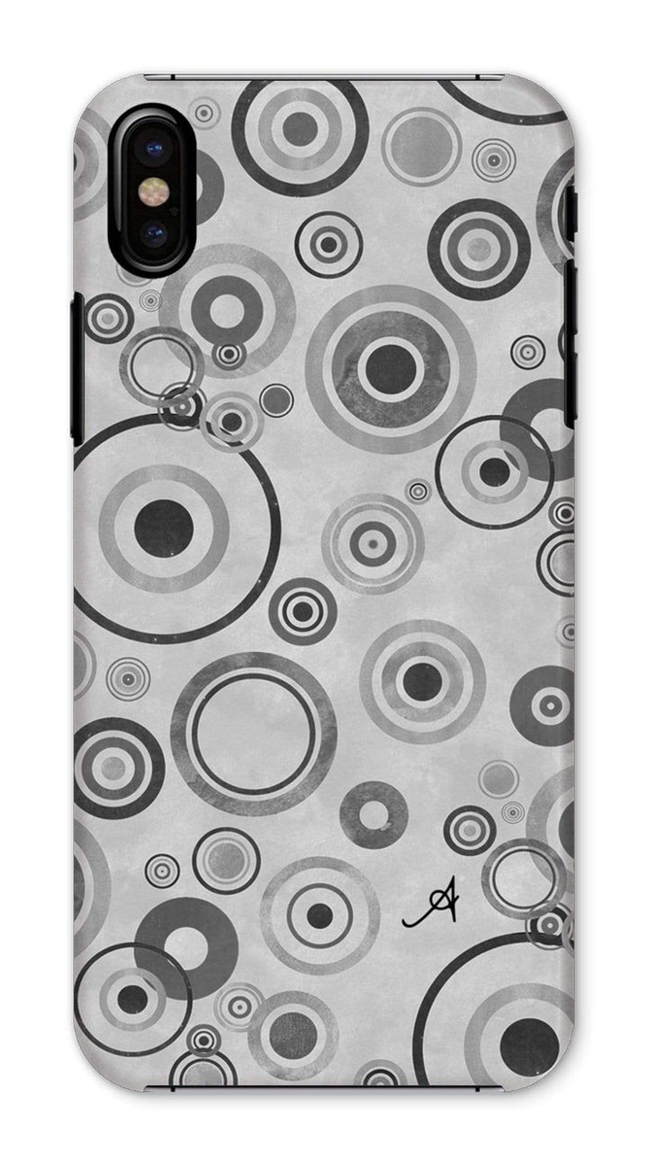 Phone & Tablet Cases iPhone X / Snap / Gloss Watercolour Circles Monochrome Amanya Design Phone Case Prodigi