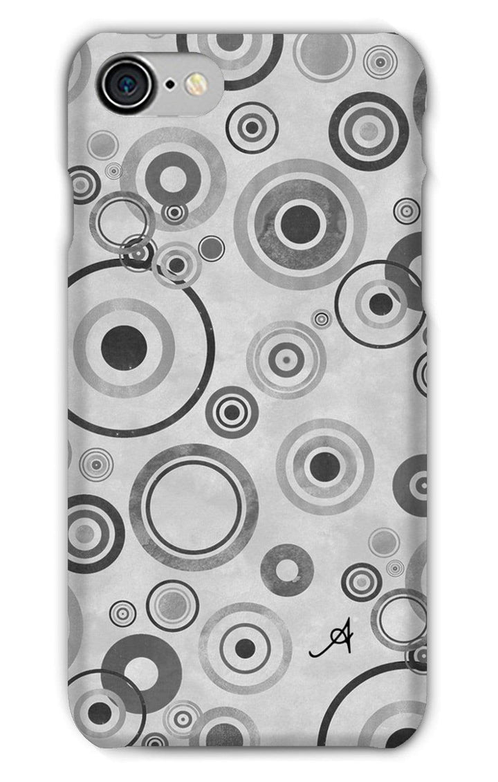Phone & Tablet Cases iPhone 8 / Snap / Gloss Watercolour Circles Monochrome Amanya Design Phone Case Prodigi