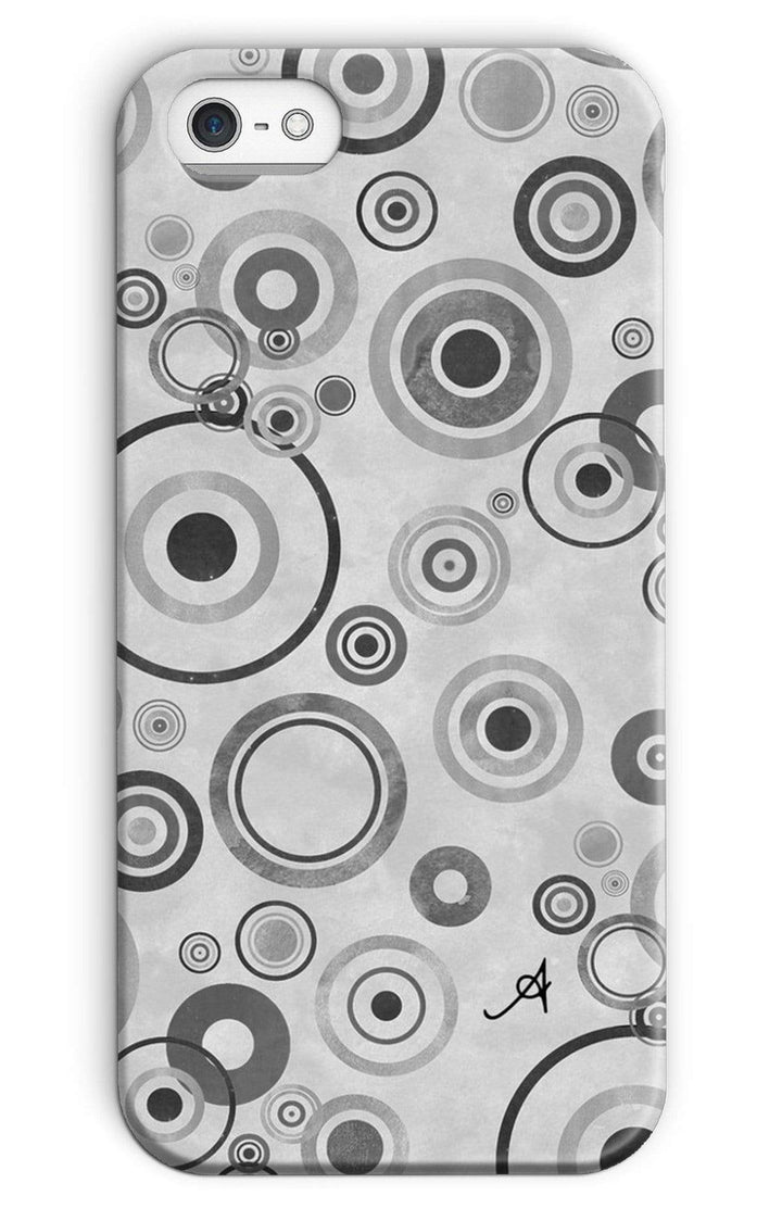Phone & Tablet Cases iPhone 5/5s / Snap / Gloss Watercolour Circles Monochrome Amanya Design Phone Case Prodigi
