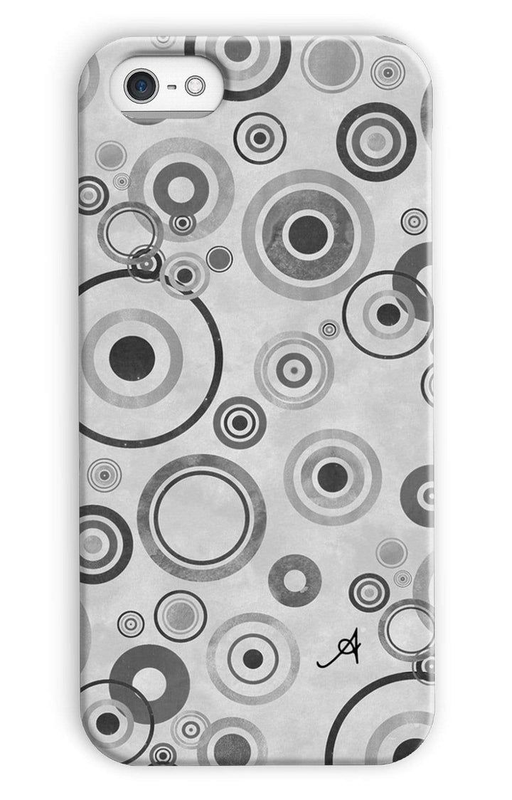Phone & Tablet Cases iPhone 5c / Snap / Gloss Watercolour Circles Monochrome Amanya Design Phone Case Prodigi