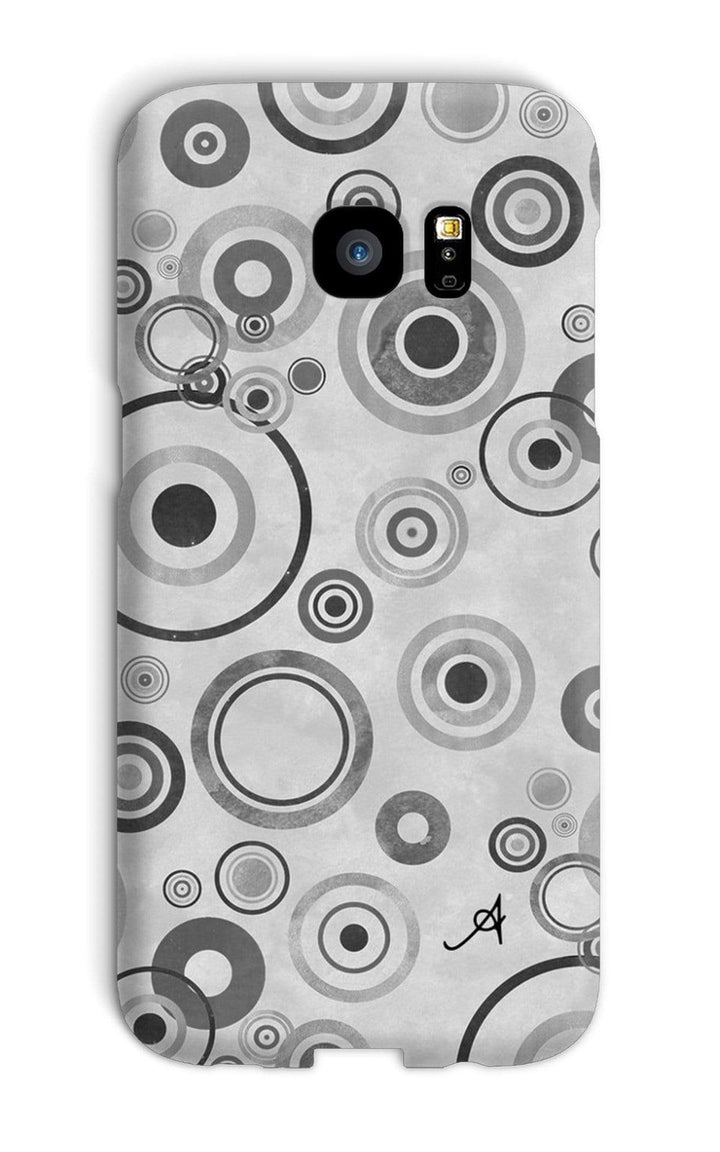 Phone & Tablet Cases Galaxy S7 Edge / Snap / Gloss Watercolour Circles Monochrome Amanya Design Phone Case Prodigi