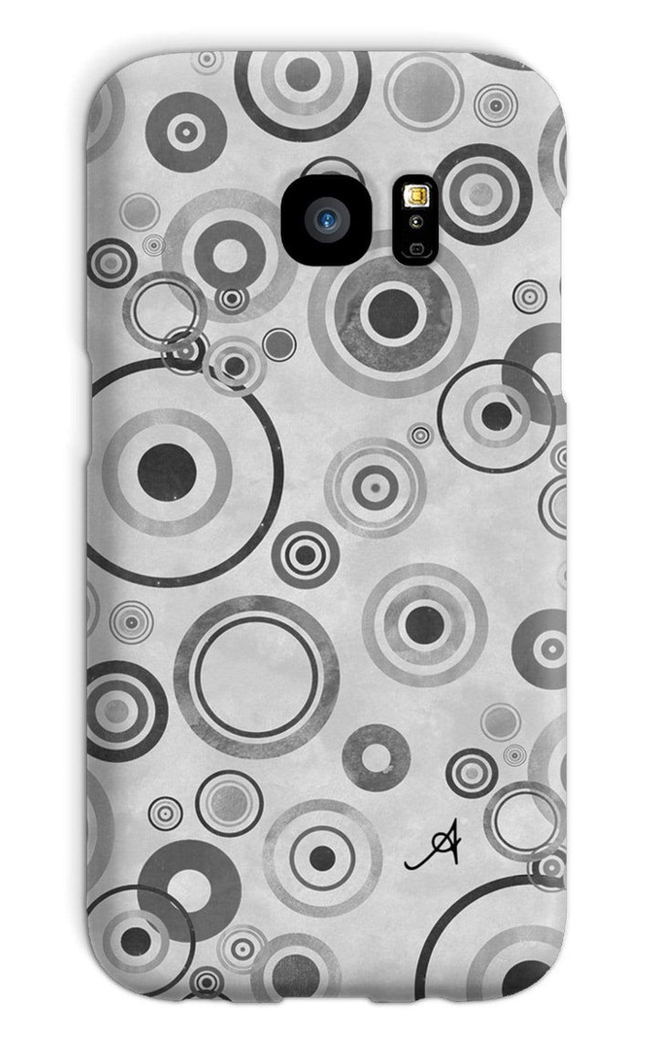 Phone & Tablet Cases Galaxy S7 / Snap / Gloss Watercolour Circles Monochrome Amanya Design Phone Case Prodigi