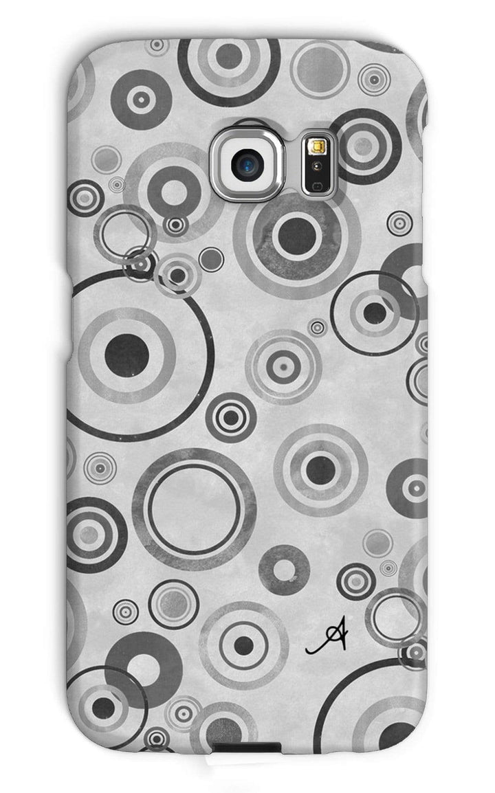 Phone & Tablet Cases Galaxy S6 Edge / Snap / Gloss Watercolour Circles Monochrome Amanya Design Phone Case Prodigi