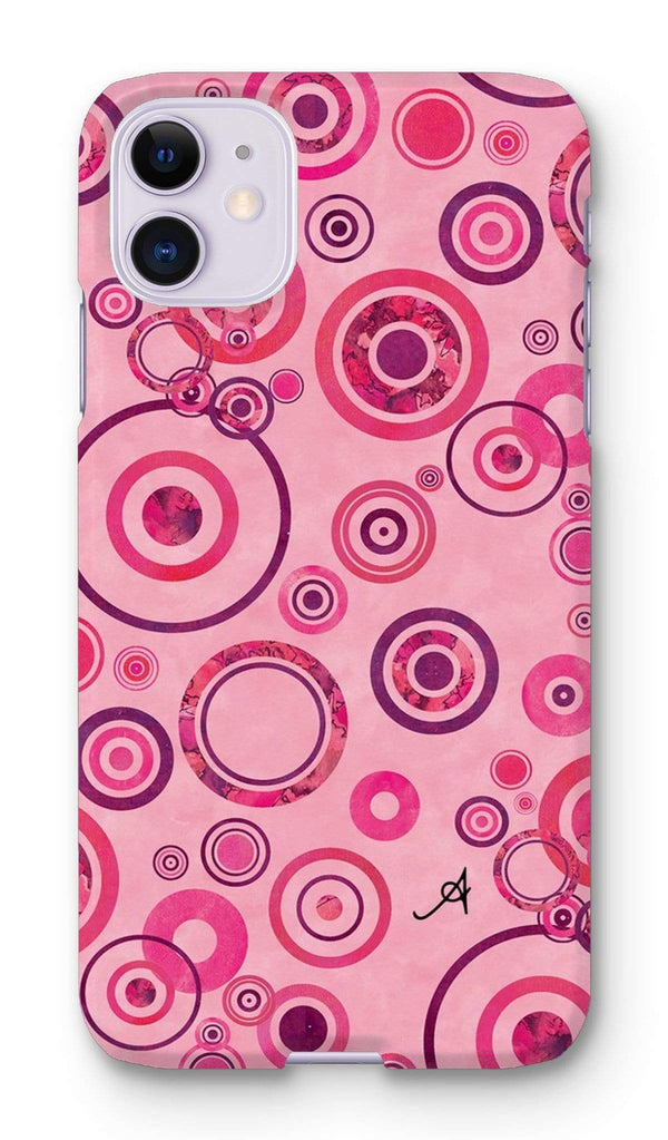Phone & Tablet Cases iPhone 11 / Snap / Gloss Watercolour Circles Pink Amanya Design Phone Case Prodigi