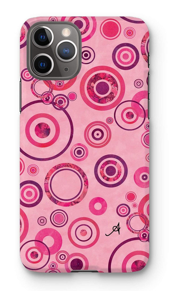 Phone & Tablet Cases iPhone 11 Pro / Snap / Gloss Watercolour Circles Pink Amanya Design Phone Case Prodigi