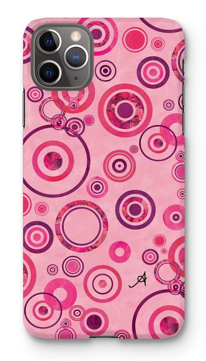 Phone & Tablet Cases iPhone 11 Pro Max / Snap / Gloss Watercolour Circles Pink Amanya Design Phone Case Prodigi