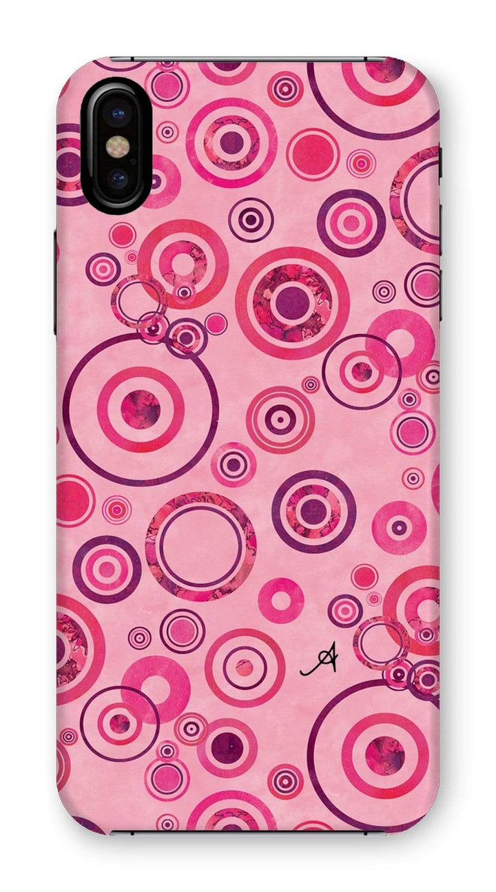 Phone & Tablet Cases iPhone XS / Snap / Gloss Watercolour Circles Pink Amanya Design Phone Case Prodigi