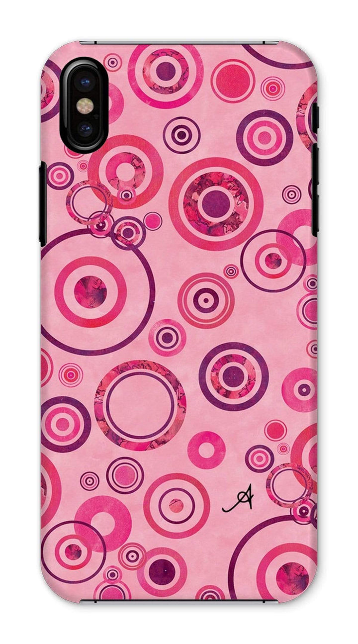 Phone & Tablet Cases iPhone X / Snap / Gloss Watercolour Circles Pink Amanya Design Phone Case Prodigi