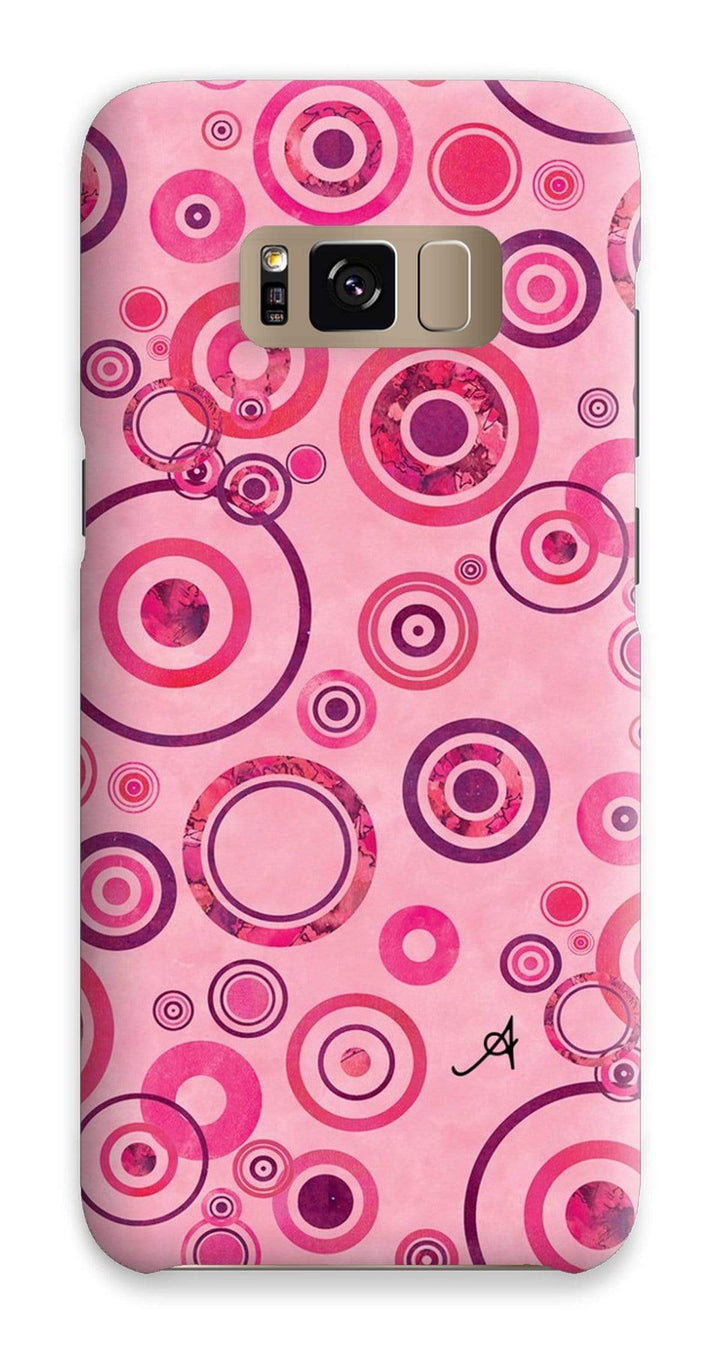 Phone & Tablet Cases Samsung S8 / Snap / Gloss Watercolour Circles Pink Amanya Design Phone Case Prodigi