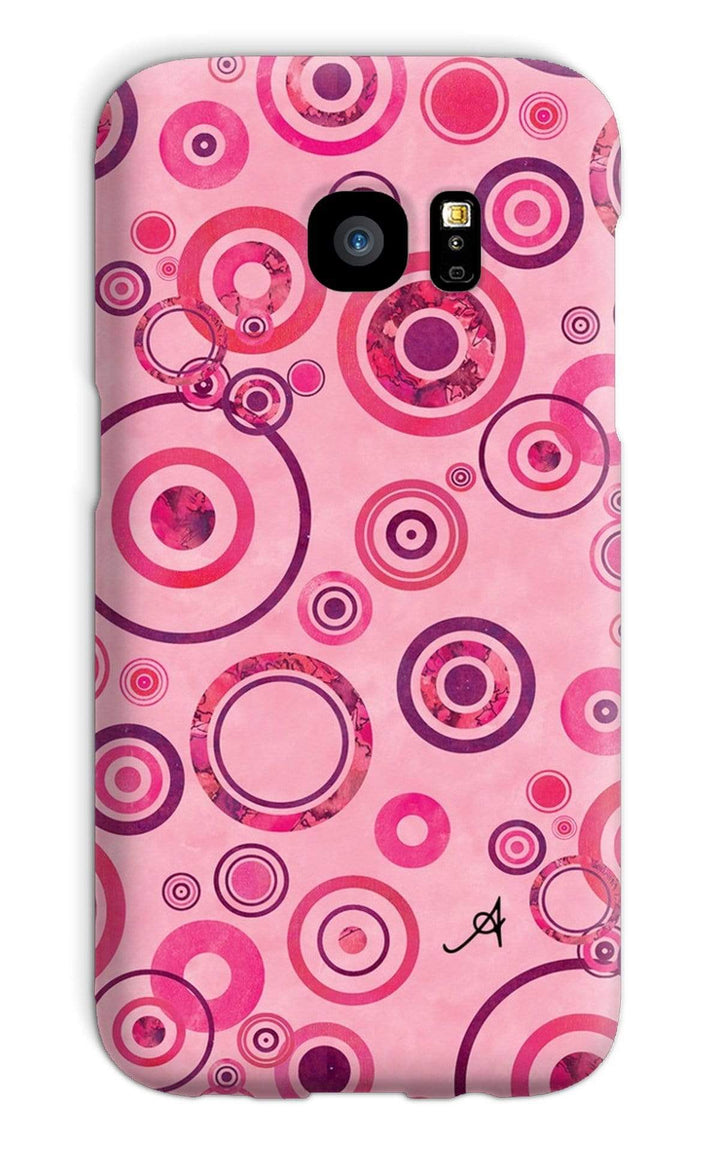 Phone & Tablet Cases Galaxy S7 / Snap / Gloss Watercolour Circles Pink Amanya Design Phone Case Prodigi