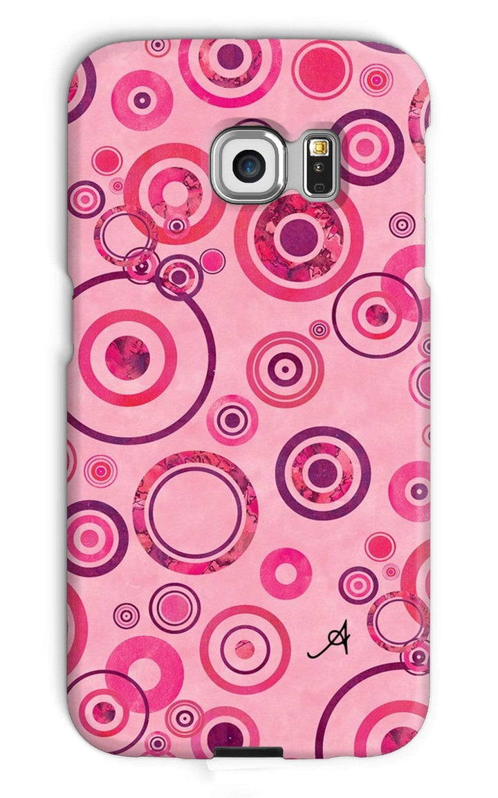 Phone & Tablet Cases Galaxy S6 Edge / Snap / Gloss Watercolour Circles Pink Amanya Design Phone Case Prodigi