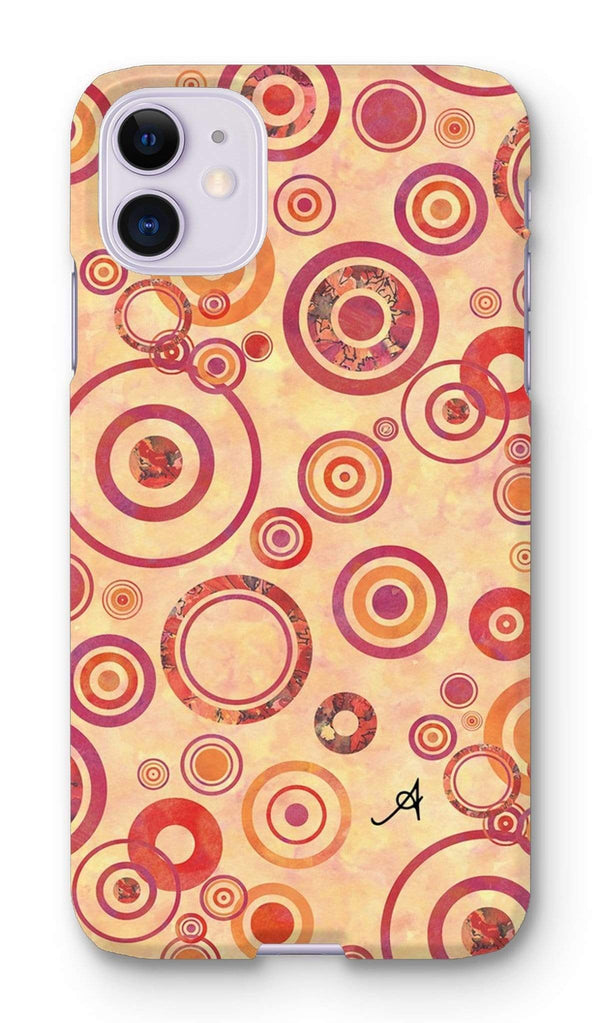 Phone & Tablet Cases iPhone 11 / Snap / Gloss Watercolour Circles Red Amanya Design Phone Case Prodigi