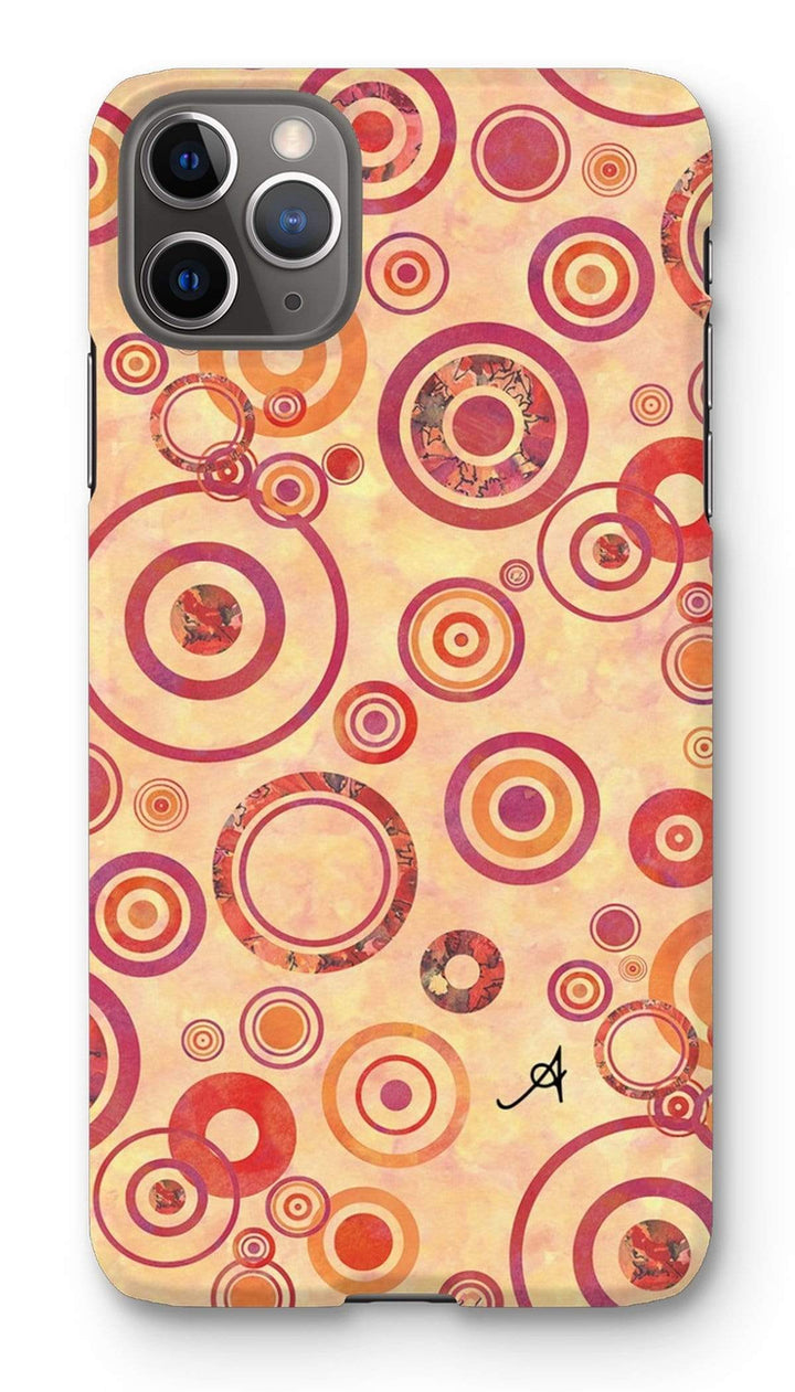 Phone & Tablet Cases iPhone 11 Pro Max / Snap / Gloss Watercolour Circles Red Amanya Design Phone Case Prodigi