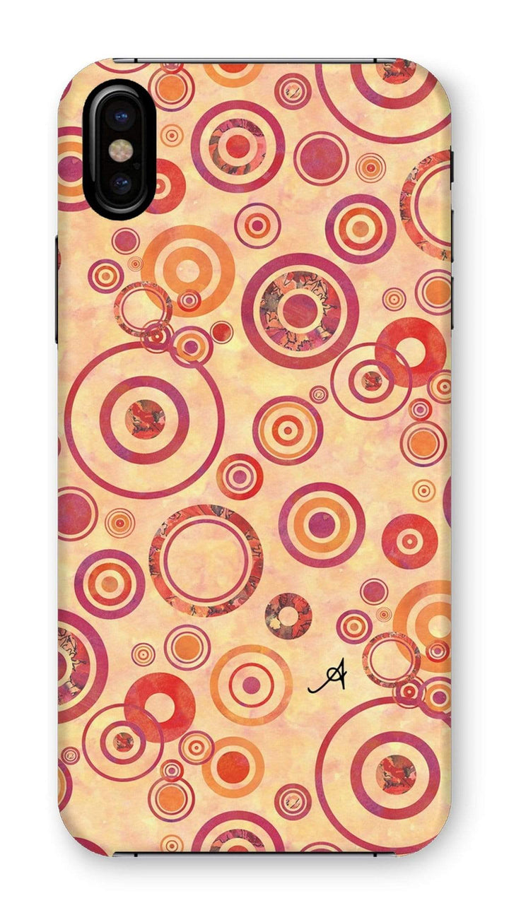 Phone & Tablet Cases iPhone XS / Snap / Gloss Watercolour Circles Red Amanya Design Phone Case Prodigi