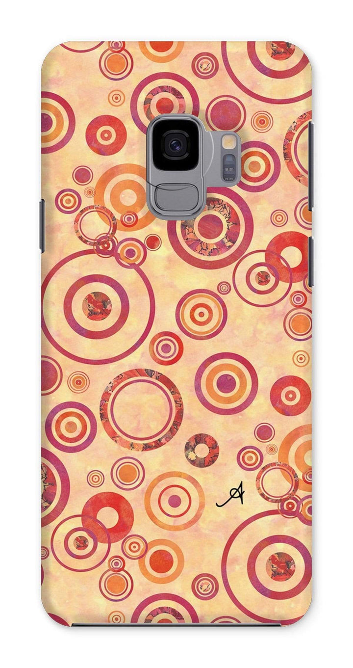 Phone & Tablet Cases Samsung Galaxy S9 / Snap / Gloss Watercolour Circles Red Amanya Design Phone Case Prodigi
