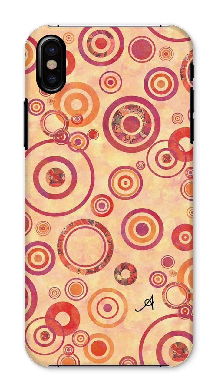 Phone & Tablet Cases iPhone X / Snap / Gloss Watercolour Circles Red Amanya Design Phone Case Prodigi