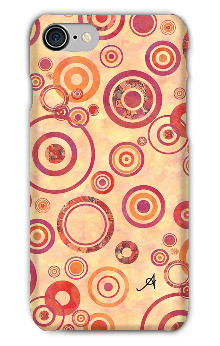 Phone & Tablet Cases iPhone 8 / Snap / Gloss Watercolour Circles Red Amanya Design Phone Case Prodigi